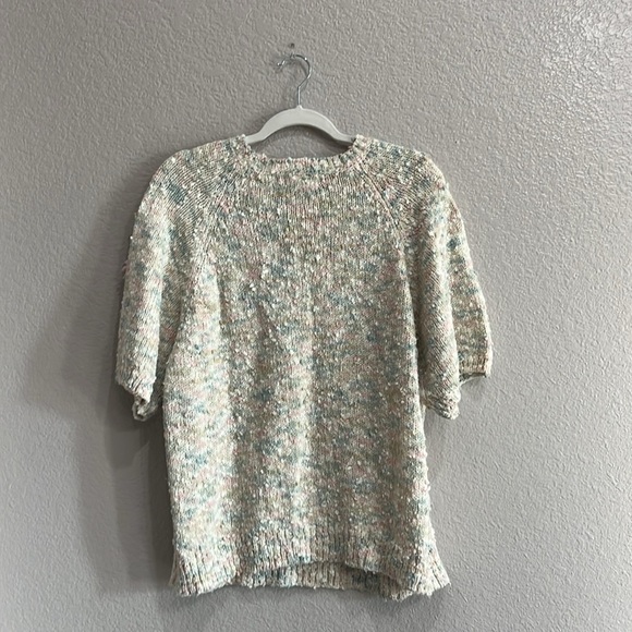 Y2K Vintage Alfred Dunner Sweater Short Sleeve Multi Color Pullover Sz 44 (2X) - Picture 7 of 9